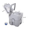SEVOBAL Toilet Seats Large-Capacity Dual-Water-Tank Portable Toilet Press To Flush Slide Lock For Odor Control, Grey, 15.75"*13.39"*16.14" - 2 of 4