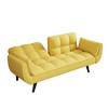 74" Velvet 2-Seater Sofa with 2 Armrests, Adjustable Backrest & Convertible Bed - 4 of 4