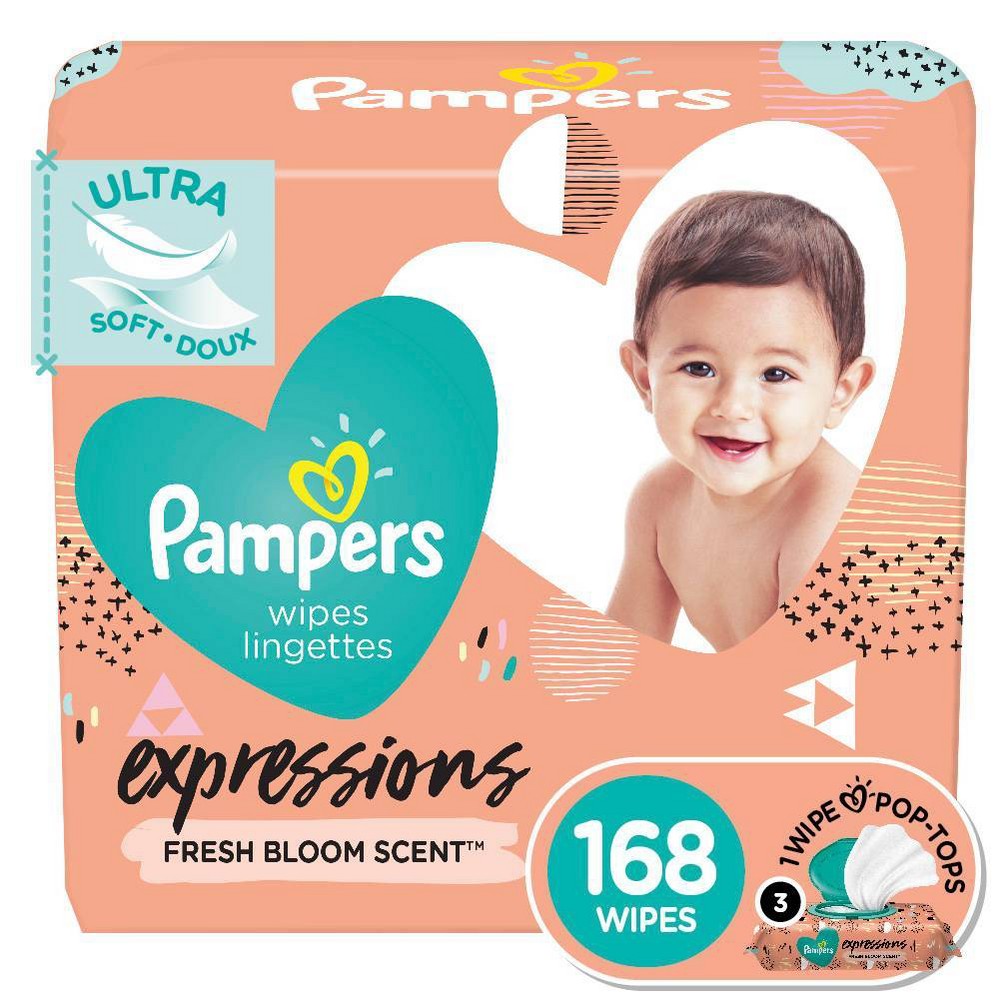 Pampers MultiUse Baby Wipes 3X FlipTop Packs 168 Wipes (Select for