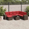 vidaXL 8 Piece Patio Sofa Set with Cushions Brown Poly Rattan - 2 of 4