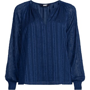 Lands' End Women's Clip Dot Chiffon Blouse - 1 of 3