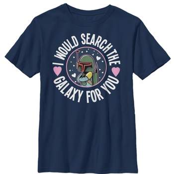Boy's Star Wars Valentine Boba Fett Search the Galaxy T-Shirt