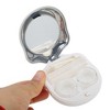 Unique Bargains Electroplated Cat's Paw Contact Lens Case Silver Tone White 1 Set - 2 of 4