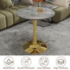 ChicFurnit Coffee Table Round Marble Top Mid Century Design for Dining Room or Apartment, Gold, 27.56"*27.56"*28.35" - 4 of 4