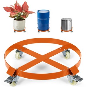 CuisinSmart 55 Gallon Heavy Duty Oil Drum Dolly, 1000lbs Weight Capacity, Trash Can Dolly with Cross Braces & Swivel Wheel, Non Tipping, with Brake - 1 of 4