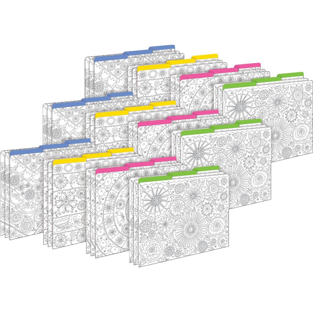 Barker Creek Color Me! In My Garden 14pt Letter-Size File Folders Multi-Design Set 36 per Set: Multi Subject Stationery, 50 Sheet Capacity