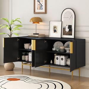 NicBex Buffet Cabinet with Storage Modern Elegant 4-door Sideboard Cabinet with Gold Metal Handle for Dining Room, Living Room - 1 of 4