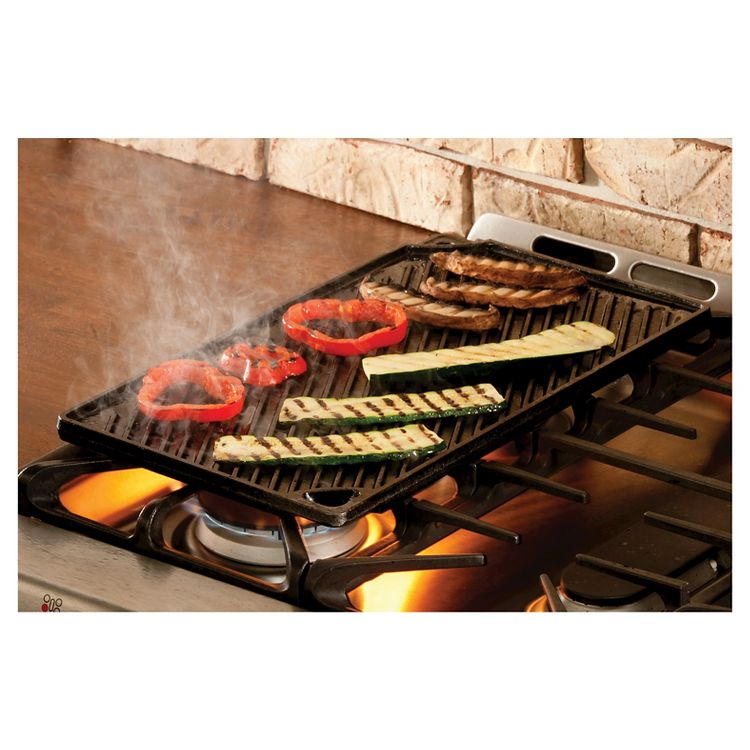 Lodge 16.75" x 9.5" Cast Iron Reversible Griddle: Preseasoned, Even-Heating, Nonstick, Induction & Oven Safe Grill Pan, 3 of 3