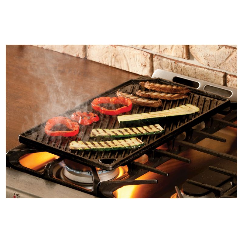 Lodge 16.75" x 9.5" Cast Iron Reversible Griddle, 4 of 7