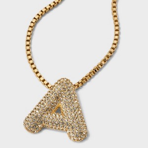 SUGARFIX by BaubleBar Crystal Chain Initial Necklace - Gold - 1 of 4