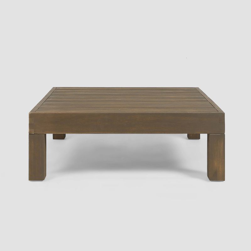Brava 4pc Acacia Modular Sofa and Table Set - Gray/Dark Gray - Christopher Knight Home, 6 of 7