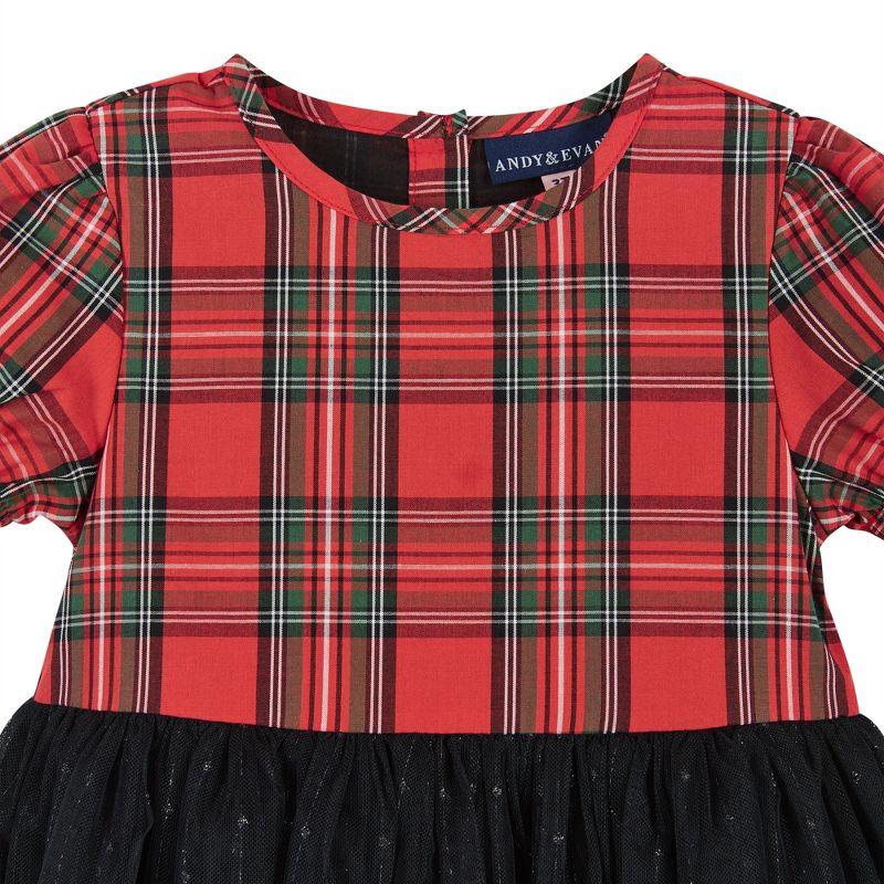 Andy & Evan  Toddler Girls Plaid Holiday Dress, 4 of 6