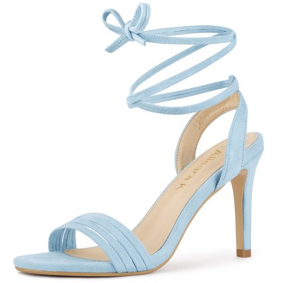 Allegra K Women's Lace Up Suede Heels Stiletto High Heels Sandals
