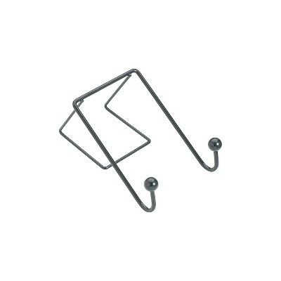 Black Plastic Double Coat Hook for Cubicle Walls