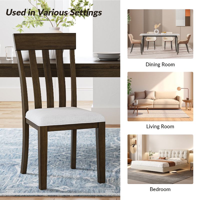 Cecilia Transitional Style Solid Wood Dining Chair Set | ARTFUL LIVING DESIGN-BROWN, 4 of 9