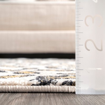Handmade Tufted Leopard Print Beige Area Rug, 5' x 7'