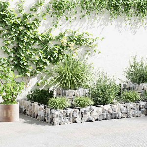 vidaXL Gabion Planter Galvanized Steel 47.2"x47.2"x7.8" - 1 of 4