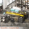 Aheaplus L-Shaped Computer Desk with Drawers and Monitor Shelf, Gaming Desks with LED Strip - 3 of 4