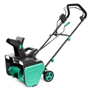 Electric Snow Blower, 20" Clearing Width & 12" Intake Depth, Corded Snow Blower with 180¡ã Adjustable Chute, 25 FT Snow Throwing Distance,Lake blue - 1 of 4