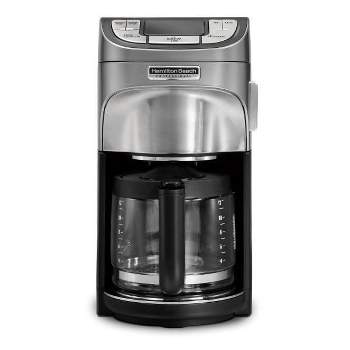 Hamilton Beach 12 Cup Programmable Drip Coffee Maker with 3 Brew Options,  Glass Carafe, Auto Pause and Pour, Black with Stainless Accents (46299)