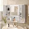 Grungis Wall Mounted Bathroom Storage Cabinet,35'' x28'' Medicine Cabinet with Mirror and Open Shelves,Storage Cabinet for Bathroom - 2 of 4