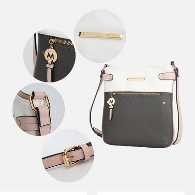 MKF Collection Colorblock Crossbody Bag with Zip Pockets, Camila | MKF Collection by Mia K - Black Cognac — фото 3