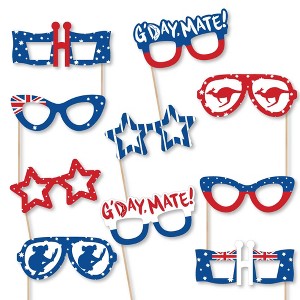 Big Dot of Happiness Australia Day - Glasses - Paper Card Stock G'Day Mate Aussie Party Photo Booth Props Kit - 10 Count - 1 of 4