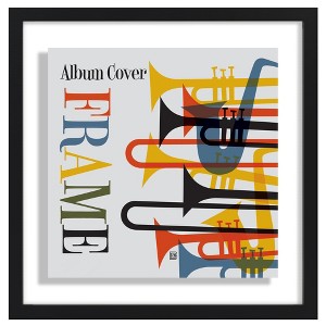 Americanflat 16.5x16.5 Album Cover Frame with Shatter-Resistant Glass, Signature Float Collection, Engineered Wood, Black - 1 of 1