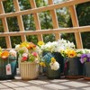 VisioGear 4 Pieces Ceramic Flowerpot, Modern Planter for Patio, Garden or Windowsills, Cream Color, 14.18"*14.18"*12.6" - 2 of 4