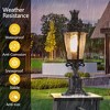 DOMETOUR 22'' Vintage Crown Outdoor Post Lantern, Waterproof Decorative Lamp with Clear Glass & Antique Metal for Garden, Patio, Porch, Pathway - 4 of 4