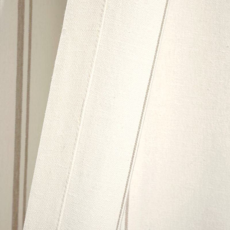 Farmhouse Stripe Yarn Dyed Eco-Friendly Recycled Cotton Window Curtain Panels Neutral 42X95 Set, 5 of 6