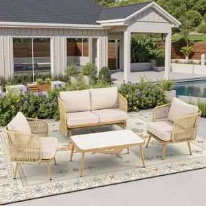 Outdoor Patio Furniture Set All Weather Wicker Conversation Set - 1 of 4
