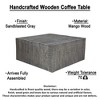 Royal Hampton Coffee Table | 33 Inch Square Block Top | Sandblasted Gray Mango Wood - 3 of 4