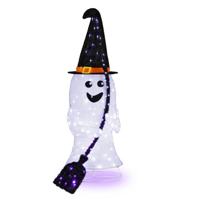 Slickblue 4ft Lighted Ghost Halloween Decoration with 100 LED Lights for Outdoor Yard or Lawn Display