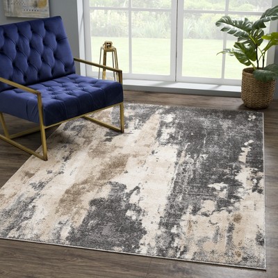 Luxe Weavers Beverly Collection Blue 4x5 Modern Abstract Area Rug