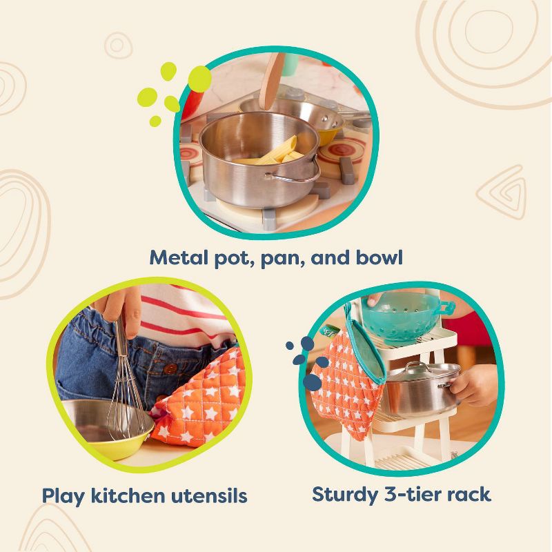 B. toys Play Kitchen Accessories - Mini Chef - Pot &#38; Pan Playset, 6 of 15
