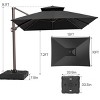 Crestlive Products 10' x 13' Patio Cantilever Umbrella Offset Double Top High-strength Aluminum Pole with 360°Rotation 5 Heights Adjustable Umbrella - 3 of 4