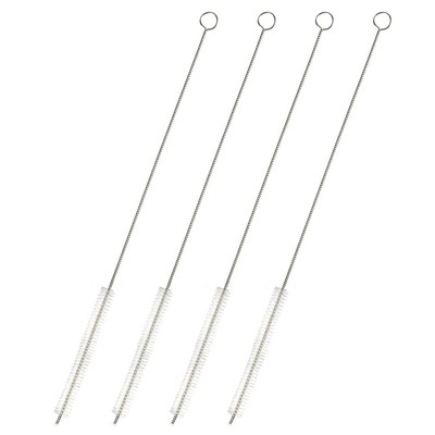 Juvale 4-pack Metal Straw Cleaner - Extra Long Stainless Steel