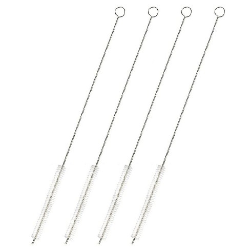 Juvale 4-pack Stainless Steel Straw Cleaner Brush, Extra Long With