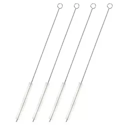 Juvale 4 Pack Stainless Steel Straw Cleaner Brush, Extra Long with Bristles for Cleaning Water Bottles, Boba Straws, Pipes, Tubes, 12 in