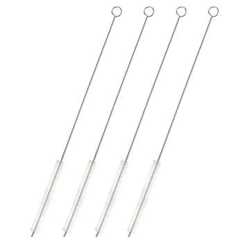 Juvale 4-Pack Metal Straw Cleaner - Extra Long Stainless Steel Brush for Cleaning Reusable Drinking Straws and Pipes (12 in)