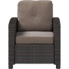 Balkene Home 63361 Miles Club Chair Outdoor Club Chair Patio Armchair With Khaki Cushions All Weather Durability & Fade Resistant - Mocha Wicker - 3 of 4