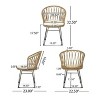 Gulches Outdoor Dining Chair Set of 2 - Weather Resistant with Polyethylene Rattan and Hairpin Legs, Light Brown - 4 of 4