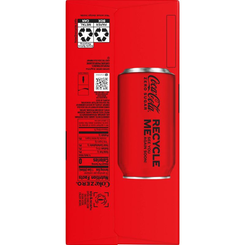 Coca-Cola Zero Sugar - 24pk/12 fl oz Cans, 5 of 8
