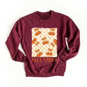 Simply Sage Market Fall Vibes Checked Pumpkins Sweatshirt - 1 of 4