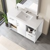 HYLEORY 48.03 in. W X 18.11 in. D X 35.04 in. H Basin Vanity with White Marble Top, Drawers and Open Shelf - 2 of 4