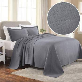 Basketweave Jacquard Matelass Cotton Bedspread Set by Blue Nile Mills
