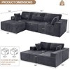 Cloud-Style Fabric L-Shaped Sectional Sofa with Pillow and Extended Chaise - 2 of 4