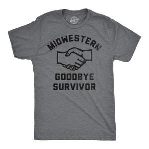 Mens Funny T Shirts Midwestern Goodbye Survivor Sarcastic Graphic Novelty Tee For Men - Crazy Dog Men's T Shirt - 1 of 4