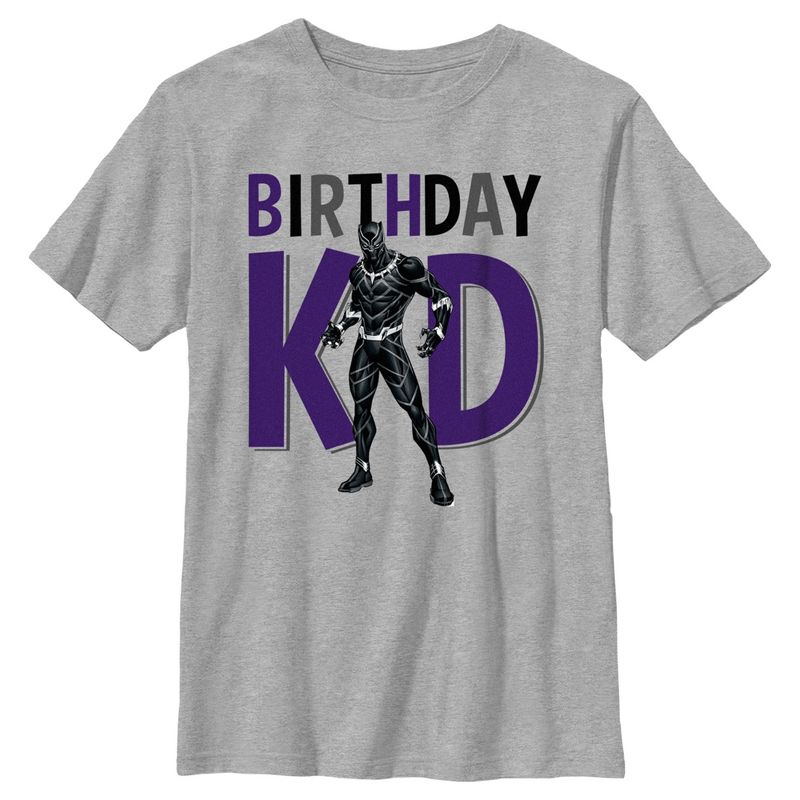 Boy's Marvel Birthday Kid Black Panther T-Shirt, 1 of 6
